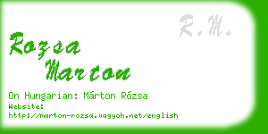 rozsa marton business card